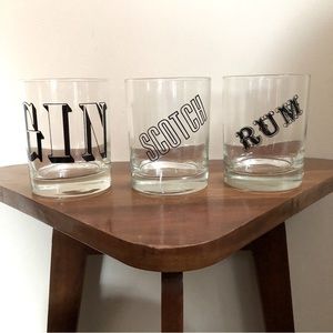 VINTAGE lowball liquor glasses